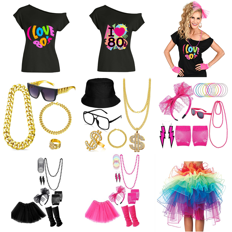 Women'S Accessories In The 80S - Conjunto retrô de festa para mulheres,