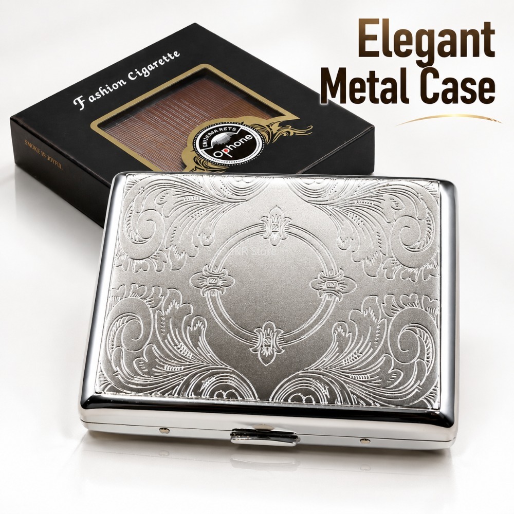 Women'S Accessories - Estojo de Cigarros em Aço Inoxidável,