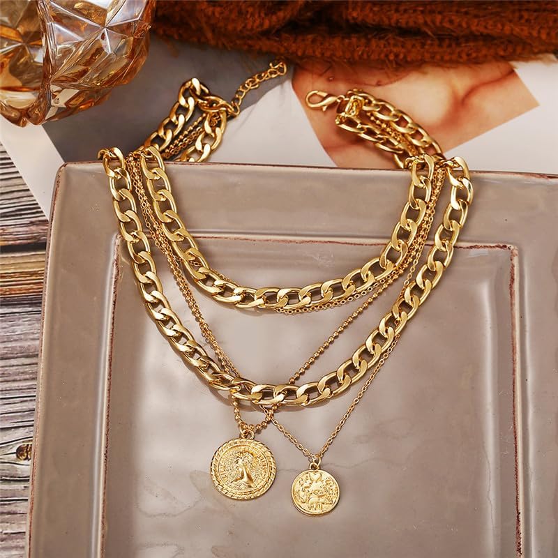 Colar pirata de ouro em camada - Women'S Accessories In The 80S avaliação e preço
