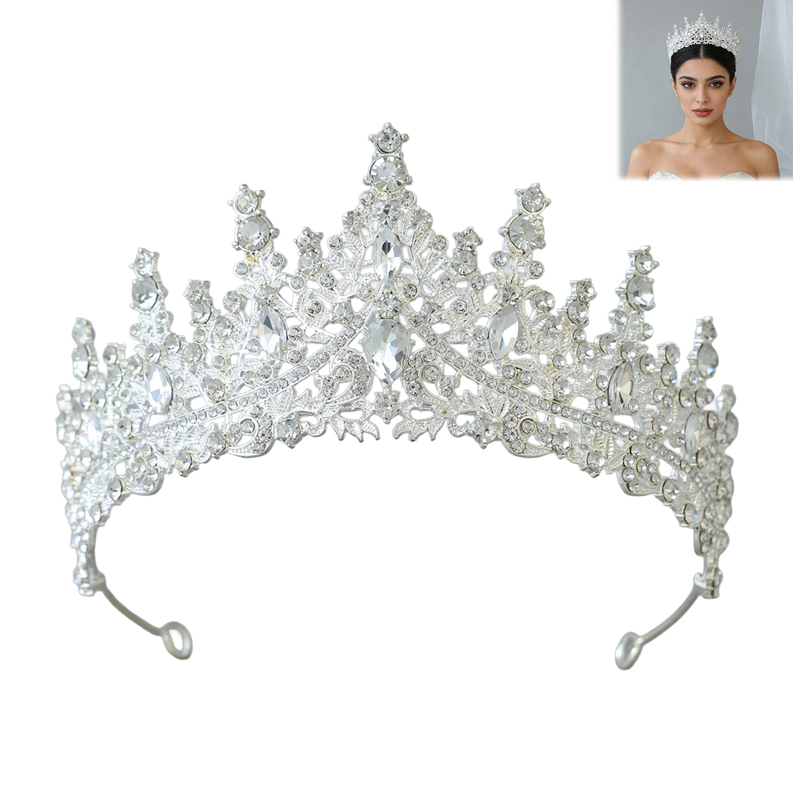 Coroa de Noiva com Strass Bril - Women Accessories For Wedding avaliação e preço
